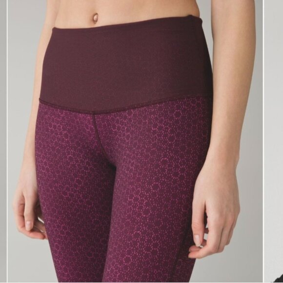 Lululemon Sweaty Endeavor Tight Star Pixel Raspberry Bordeaux Drama / Bordeaux - Picture 4 of 14